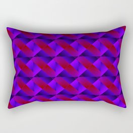Diagonal ribbon of raised stripes with violet intersecting dark triangles and highlights. Rectangular Pillow