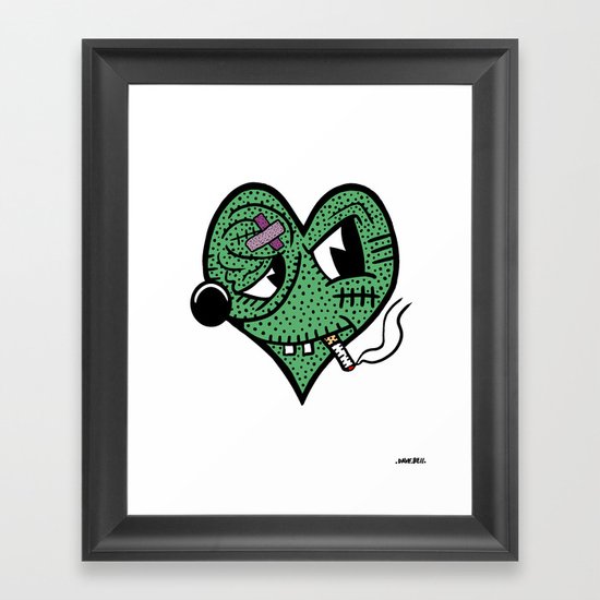 BAD HEART. Framed Art Print