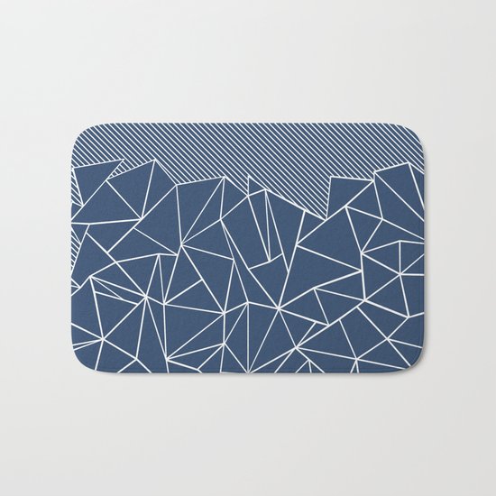 Ab Lines 45 Navy Bath Mat