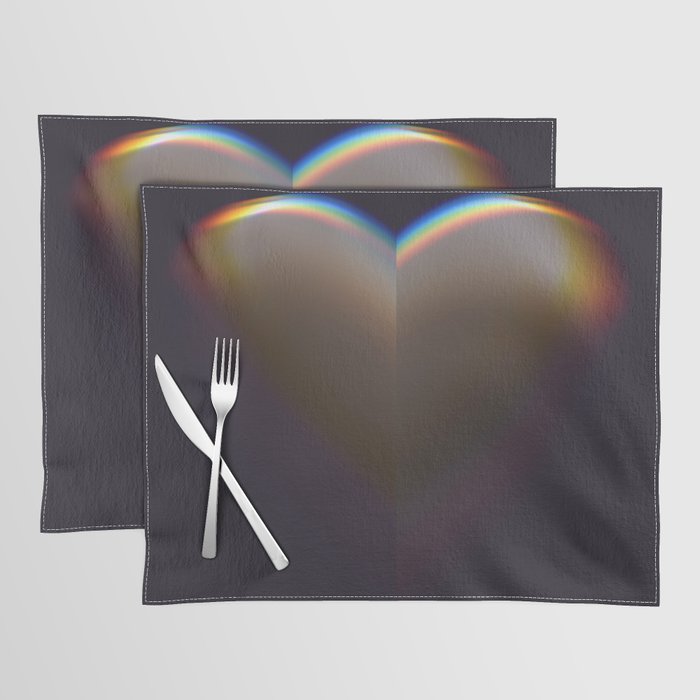 Glitch Silver Heart Placemat