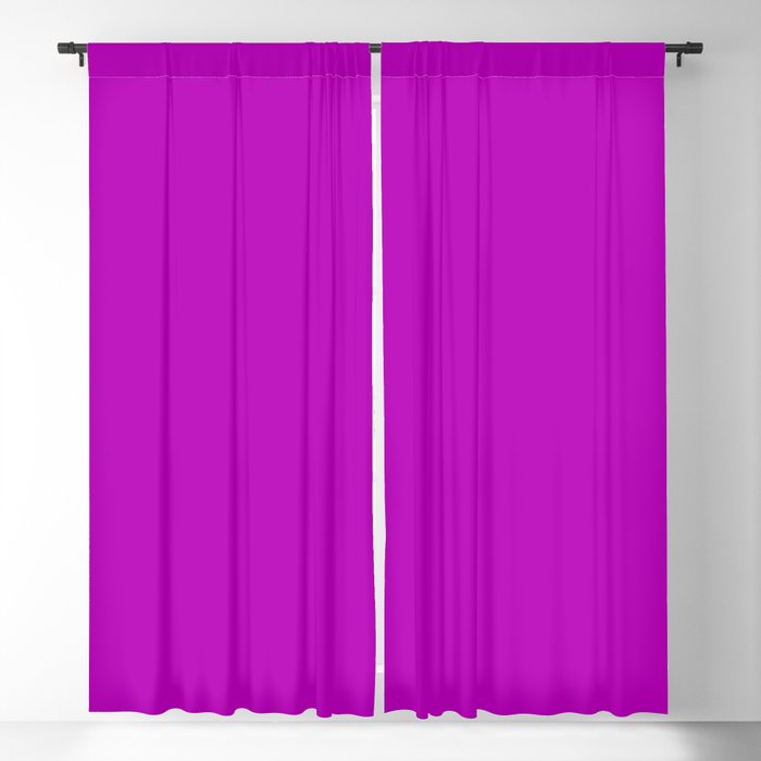 Magenta Solid Color Popular Hues Patternless Shades of Magenta Collection Hex #b800b8 Blackout Curtain