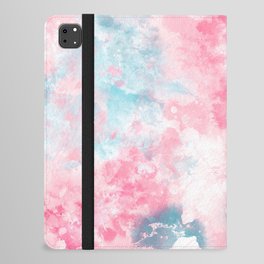 Modern Christmas pastel pink ice blue watercolor  brushstrokes iPad Folio Case