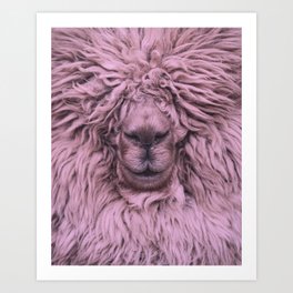 Pink Sheep Cute Animal Art Art Print