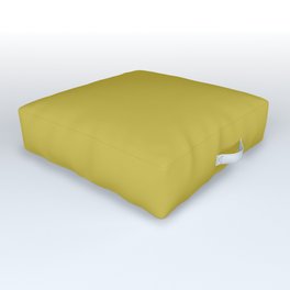Dark Green-Yellow Solid Color Pantone Warm Olive 15-0646 TCX Shades of Yellow Hues Outdoor Floor Cushion