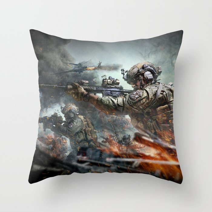 US Marines Devil-Dogs are marching on Throw Pillow