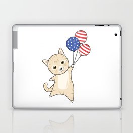 Cats Funny Cat 4th Of July American Flag Laptop Skin