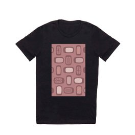 Midcentury MCM Rounded Rectangles Mauve T Shirt