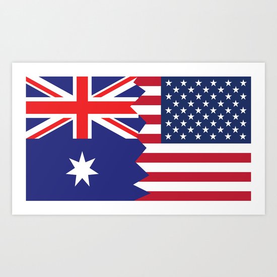Half Australian Flag Art Print AwesomeArt Society6