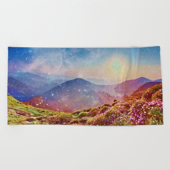Summer mountains Beach Towel