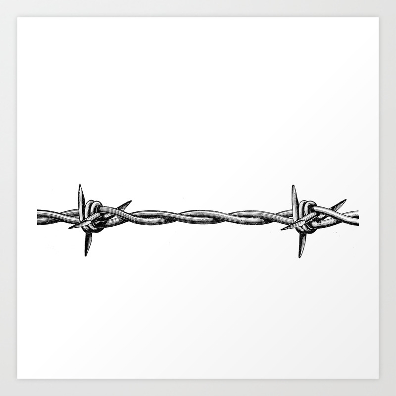 Wire Pinstripe | Barbed Wire Barbed wire Art Print by upopot | Society6 .....