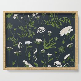 Queen Anne's Lace, Navy Serving Tray