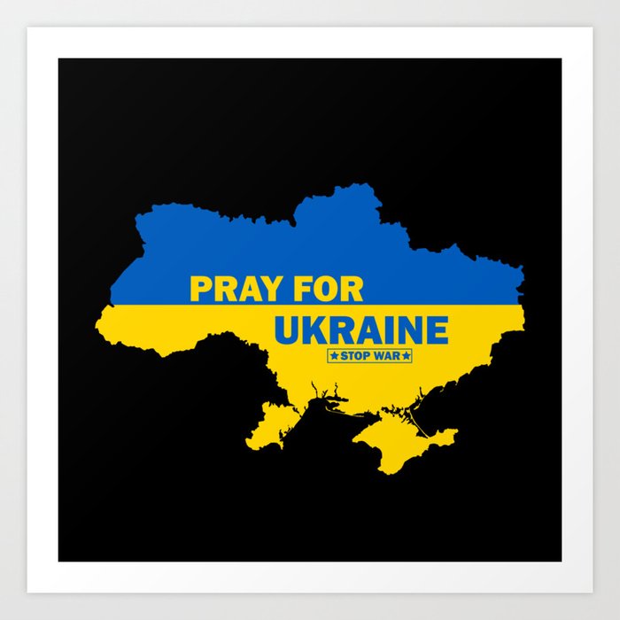 Pray for Ukraine #StopWar blue yellow Art Print