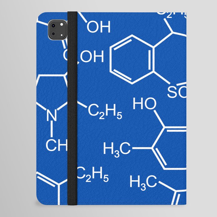 Chemistry chemical bond design pattern background blue iPad Folio Case