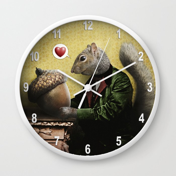 Mr. Squirrel Loves His Acorn! Wall Clock