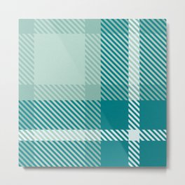 Turquoise Pastel Plaid  Metal Print | Pattern, Tealplaid, Plaid, Bohemian, Pastelplaid, Retro, Teal, Geometric, Vintage, Retroplaid 