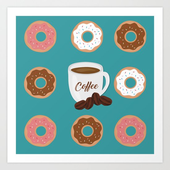 Coffee and Donuts Art Print