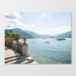 Lake Como with Steps Canvas Print