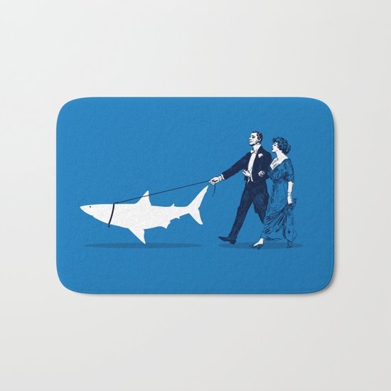 Walking the Shark Bath Mat