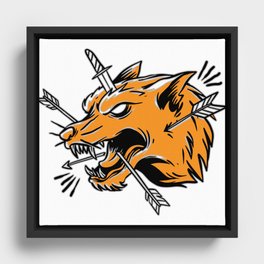 Wolf hand drawing illustration  Framed Canvas