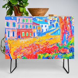 Restaurant de la Machine at Bougival by Maurice de Vlaminck ( famous Fauvist painting digitally enhanced by WatermarkNZ Press.)  Credenza