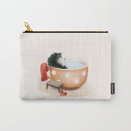 Cute hedgehog take a bath Carry-All Pouch