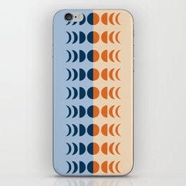 Moon Phases 31 in Navy Orange Beige iPhone Skin