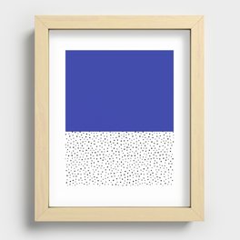 Navy Blue + Preppy Polka Dots Recessed Framed Print