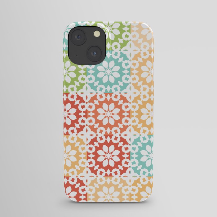 Abstract Geometric Flower Pattern Artwork 02 Multicolor 07 Sunny iPhone Case