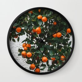 Orange tree in Tel Aviv Israel | Fine Art Photography Wall Clock | Nature, Photo, Botanical, City, Telaviv, Israeli, Leaf, Orange, Green, Summer 