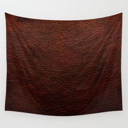 Dark brown leather texture with grunge Wall Tapestry