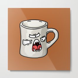 Coffee Metal Print | Personification, Doodling, Doodle, Brown, Caramel, Digital, Coffee, Graphicdesign, Black, Vexx 