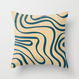 Groovy Abstract Lines - Desert Sand Throw Pillow