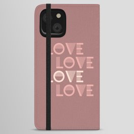 LOVE Dusty Rose & Pink Pastel colors modern abstract illustration  iPhone Wallet Case