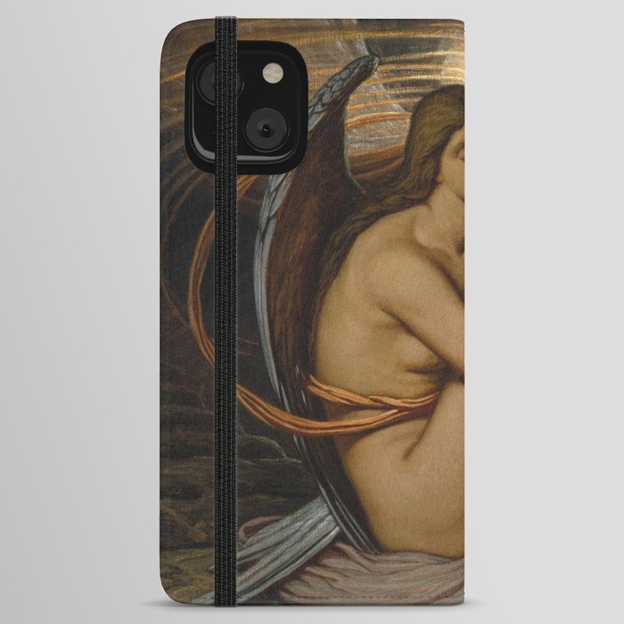 Tortured Souls - Soul in Bondage angelic (close up small version) still life magical realism portrait painting by Elihu Vedder iPhone Wallet Case