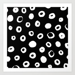 Black And White Leopard Spots Pattern Animal Print Mid Century Art Print