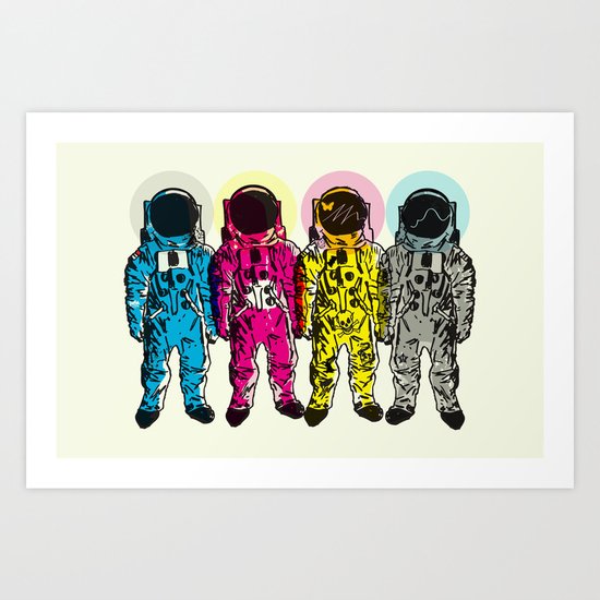 CMYK Spacemen Art Print