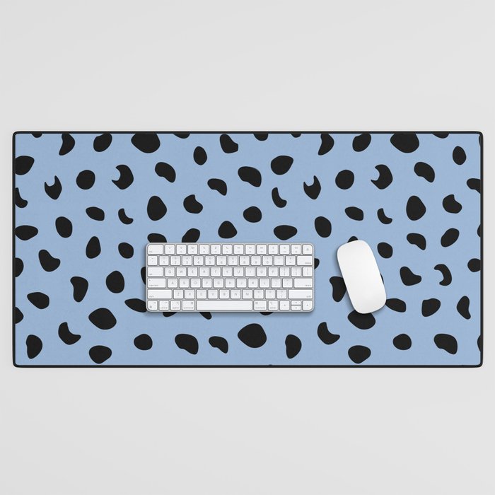 Leopard Print - Bright Blue Desk Mat