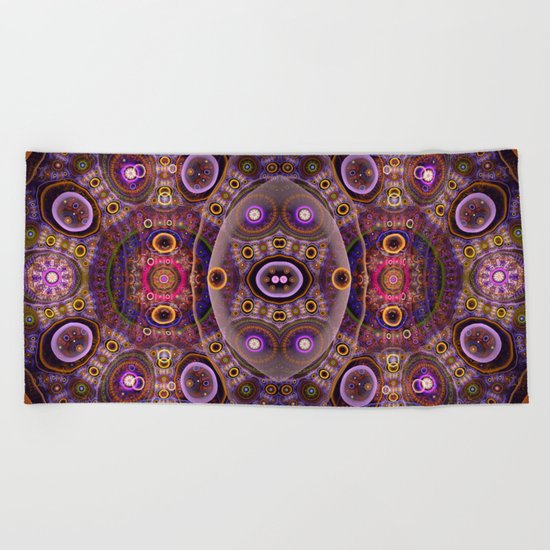 Groovy tribal colourful patterns Beach Towel