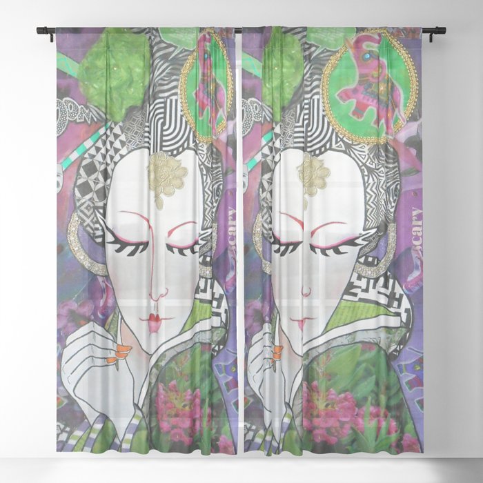 Indian Geisha Sheer Curtain