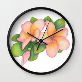 Flores en acuarela Wall Clock