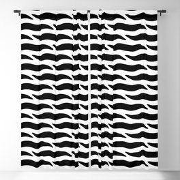 Tiger Wild Animal Print Pattern 321 Black and White Blackout Curtain
