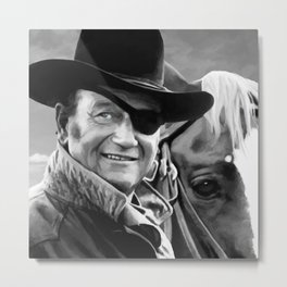 John Wayne @ True Grit #1 Metal Print | People, Painting, Movies & TV, Mixed Media 
