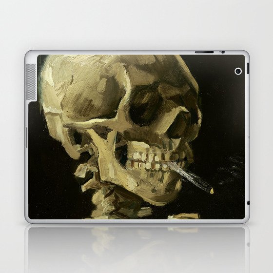 Skull of a Skeleton with Burning Cigarette by Vincent van Gogh Laptop & iPad Skin