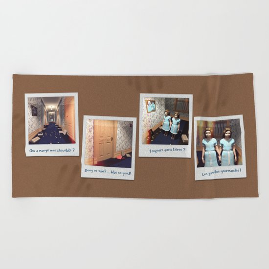 Jumelles et Chocolat Beach Towel