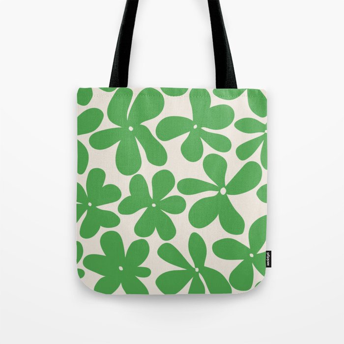 Flower pattern green Tote Bag