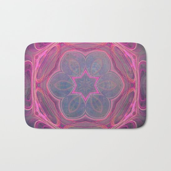 whimsical fractal love in pink Bath Mat