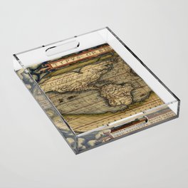 Old World Map print from 1564 Acrylic Tray