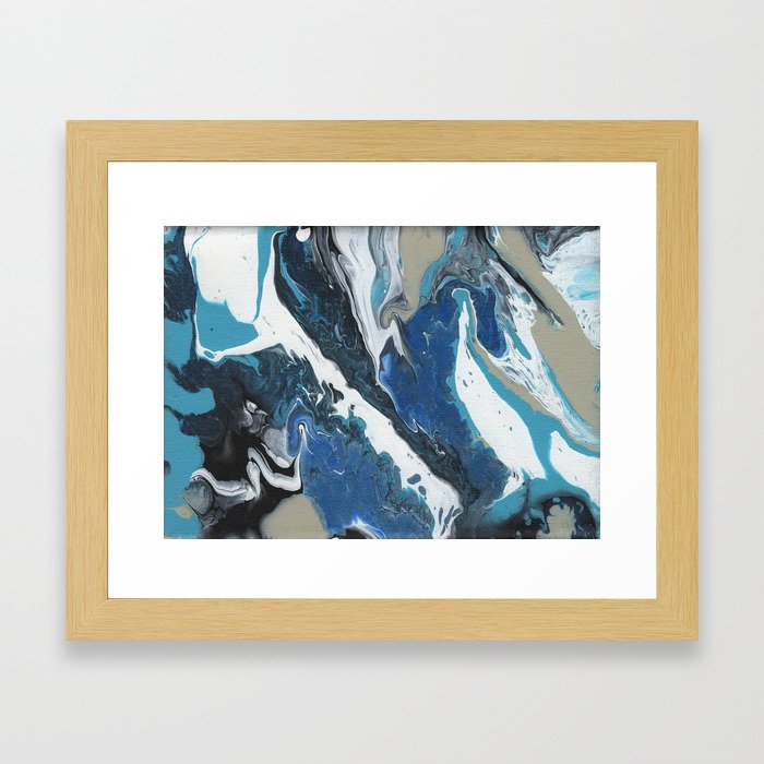 Oceanic 2 of 2 series - Fluid Acrylic Painting Print Framed Art Print