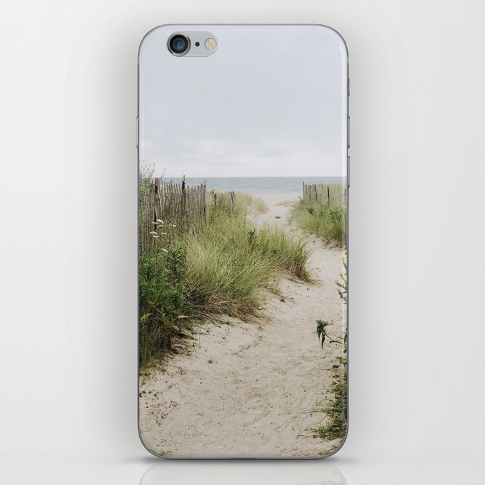 Overcast Beach Morning in Rhode Island iPhone Skin