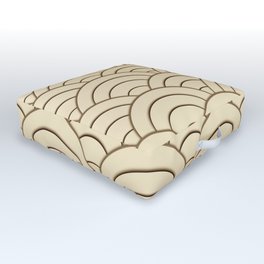 Golden Art Deco Geometry Outdoor Floor Cushion